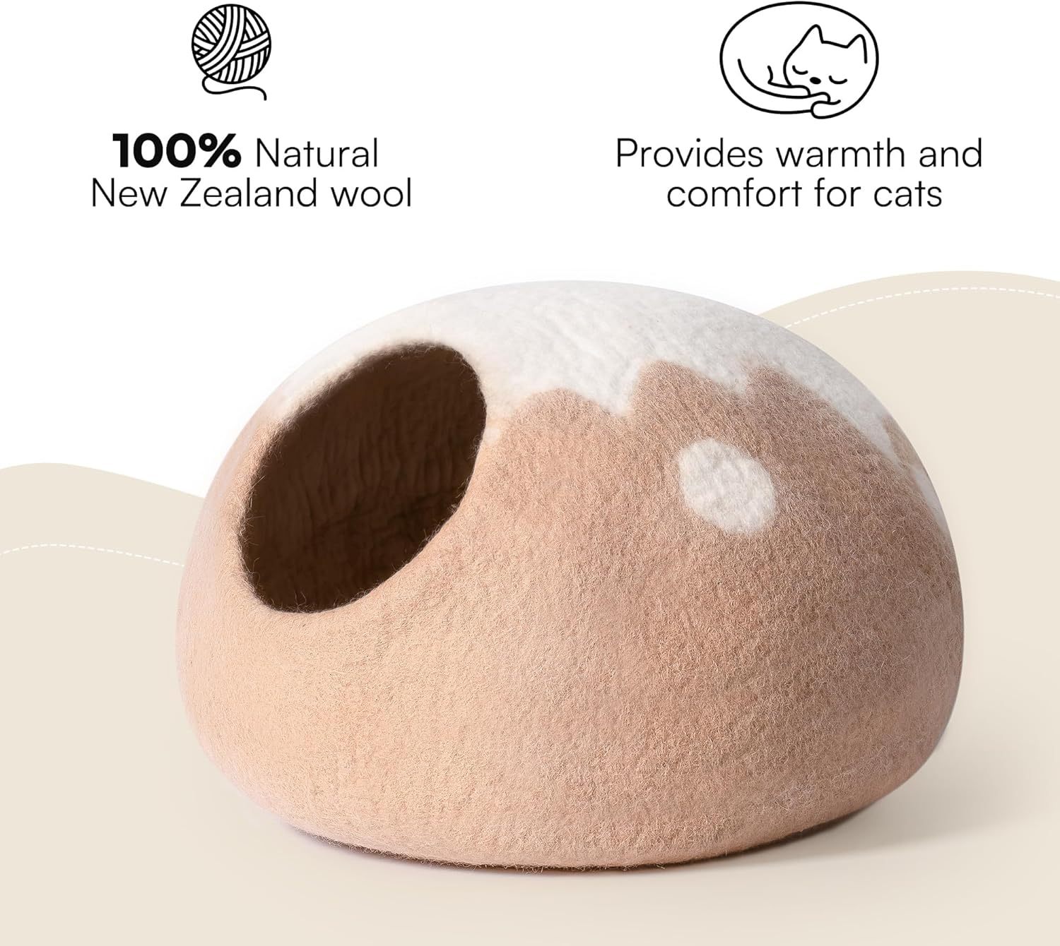 Handmade Wool Cat Cave Bed
